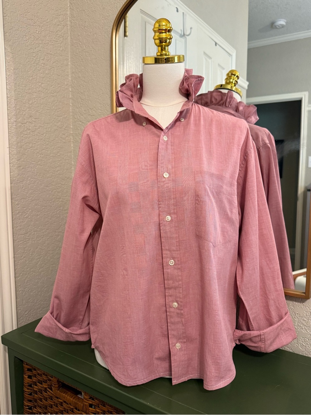 J. Crew Men's Button-Down Shirt in Dusty Rose